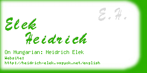 elek heidrich business card